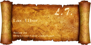 Lax Tibor névjegykártya